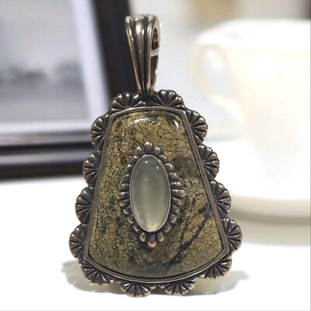 CAROLYN POLLACK RELIOS 925 Sterling Silver Serpentine Pendant Enhancer - Picture 2 of 5